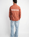 LABEL FLANNEL RED X WHITE