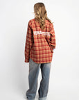 LABEL FLANNEL RED X WHITE