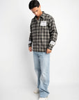 LABEL FLANNEL BLACK X GREY