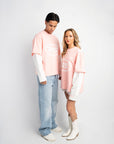 PRE-ORDER RS DOUBLE SLEEVE PINK & WHITE