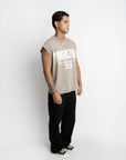 RACING SLEEVELESS T-SHIRT WASHED OLIVE