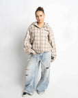 PRE-ORDER PLAID HOODIE JACKET OLIVE KHAKI