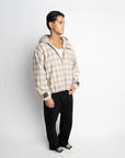 PRE-ORDER PLAID HOODIE JACKET OLIVE KHAKI