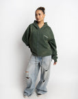 RONANSTUDIO BOUND ZIP HOODIE VINTAGE GREEN