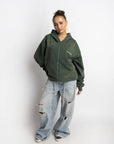 RONANSTUDIO BOUND ZIP HOODIE VINTAGE GREEN