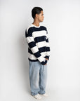 PRE-ORDER STRIPE LONGSLEEVE NAVY X WHITE