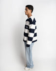 PRE-ORDER STRIPE LONGSLEEVE NAVY X WHITE
