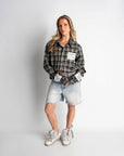 LABEL FLANNEL BLACK X GREY