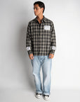 LABEL FLANNEL BLACK X GREY