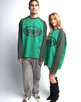 VARSITY LONGSLEEVE DARK X MOSS GREEN