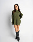 STUDIO OLIVE GREEN OVERSIZED LONGSLEEVE