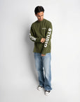 STUDIO OLIVE GREEN OVERSIZED LONGSLEEVE