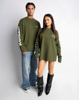 STUDIO OLIVE GREEN OVERSIZED LONGSLEEVE