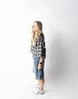 LABEL SS FLANNEL CHARCOAL
