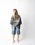 LABEL SS FLANNEL CHARCOAL