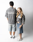 LABEL SS FLANNEL CHARCOAL
