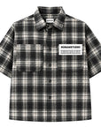 LABEL SS FLANNEL CHARCOAL