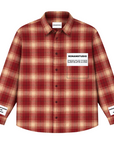 LABEL FLANNEL RED X WHITE