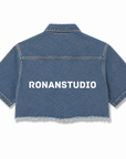 DENIM LABEL CROPPED SHIRT (V)