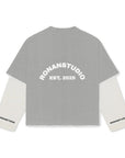 DOUBLE SLEEVE GREY & WHITE