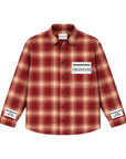 LABEL FLANNEL RED X WHITE