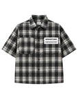 LABEL SS FLANNEL CHARCOAL