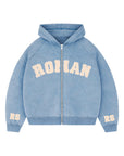 RONAN ARCHIVE ZIP UP WASHED BLUE