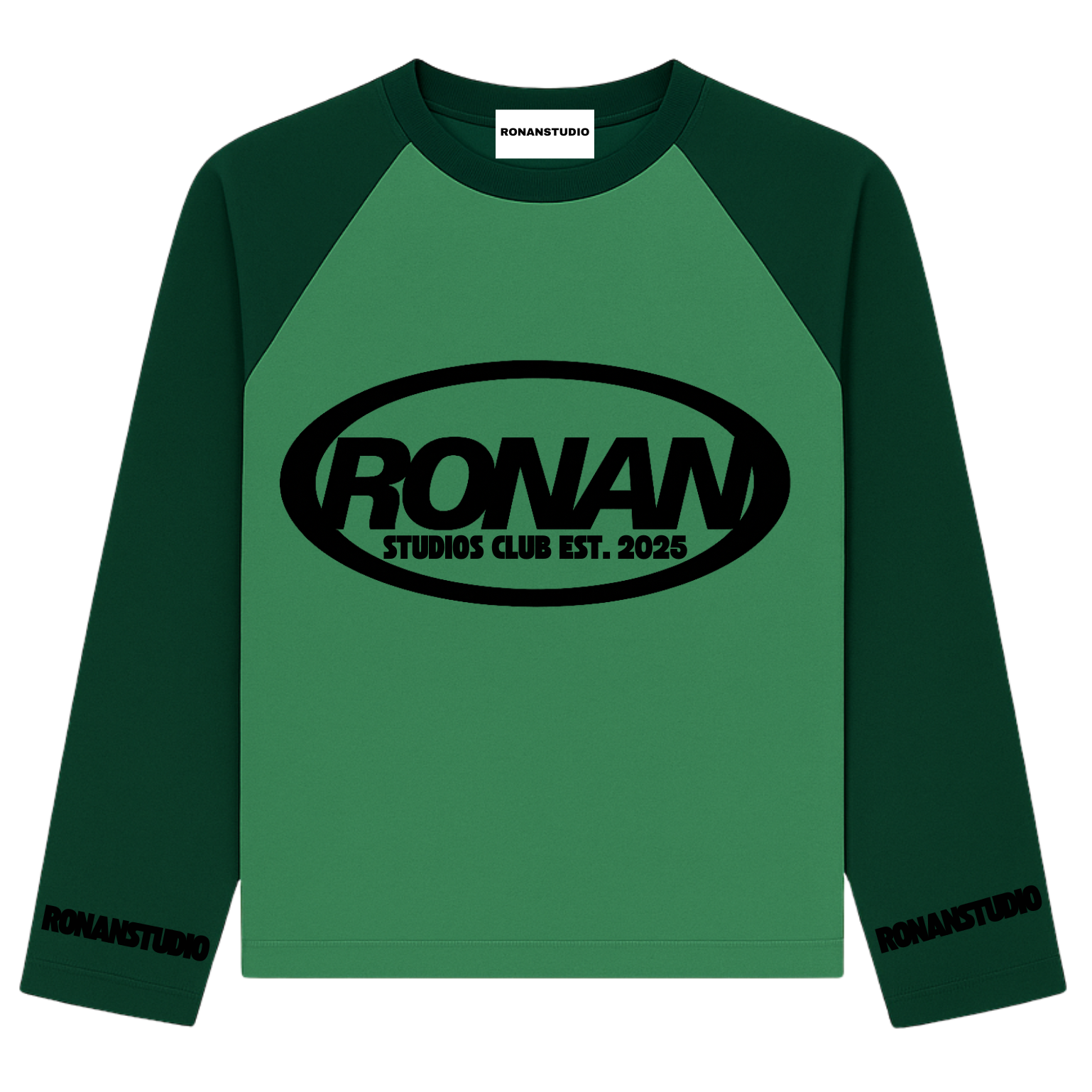 VARSITY LONGSLEEVE DARK X MOSS GREEN