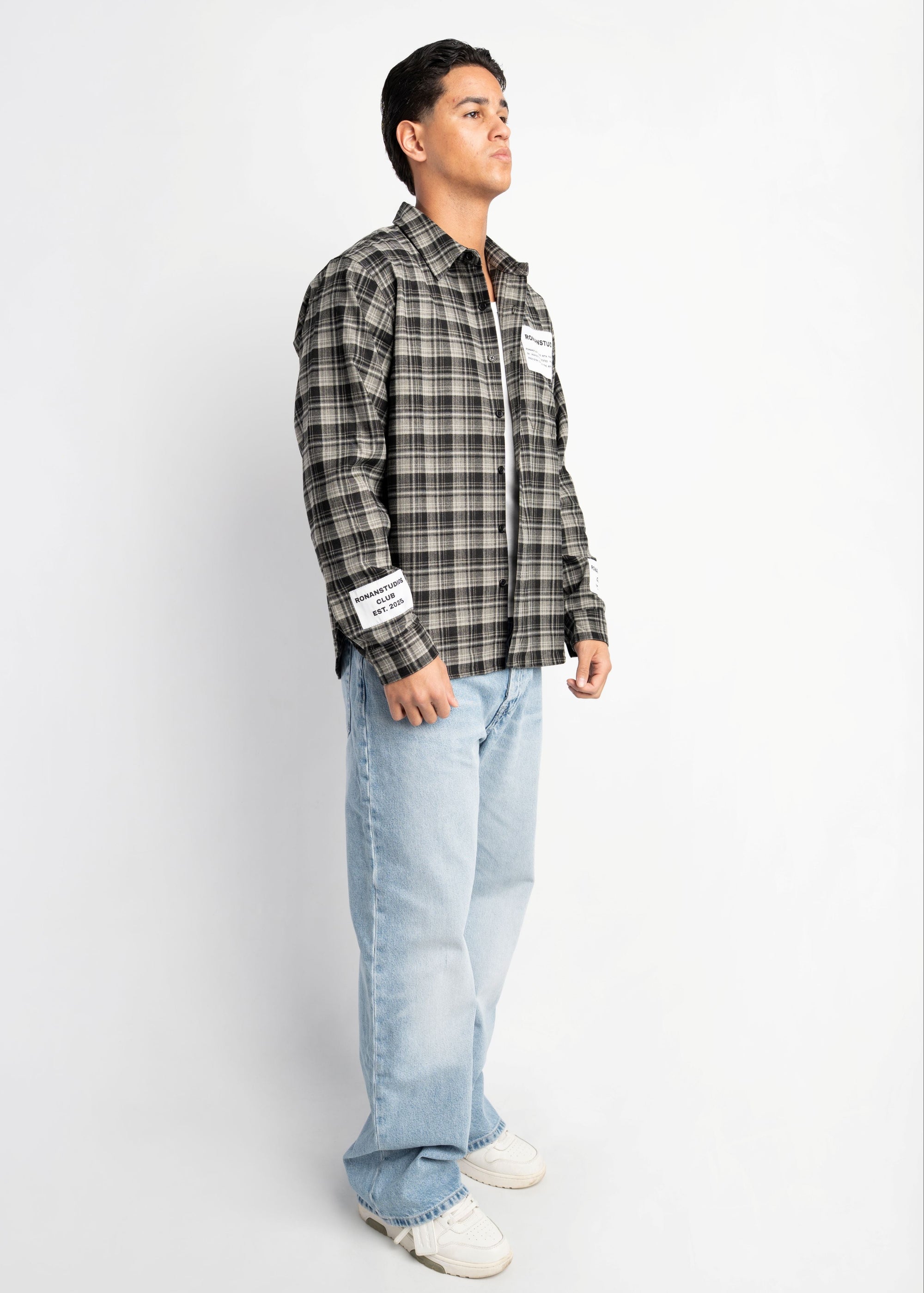 LABEL FLANNEL BLACK X GREY