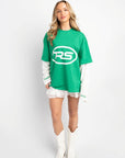 RS DOUBLE SLEEVE GREEN & WHITE