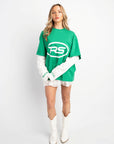 RS DOUBLE SLEEVE GREEN & WHITE