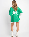RS DOUBLE SLEEVE GREEN & WHITE