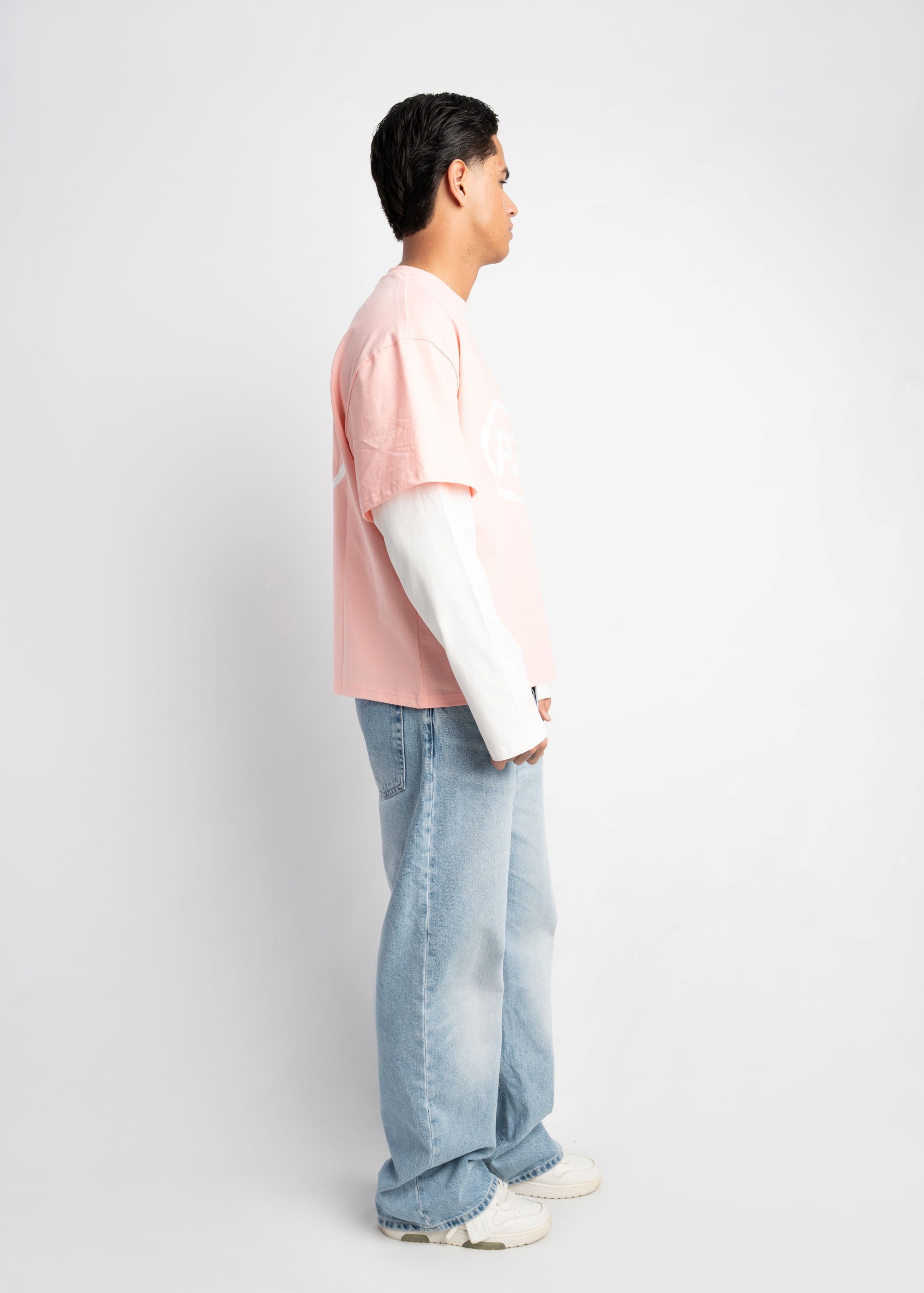 PRE-ORDER RS DOUBLE SLEEVE PINK &amp; WHITE