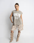 RACING SLEEVELESS T-SHIRT WASHED OLIVE