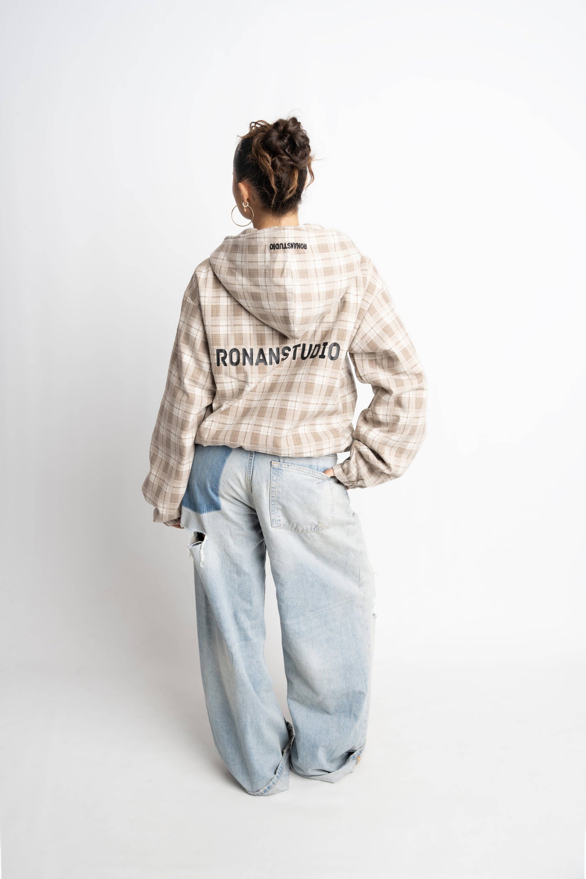 PRE-ORDER PLAID HOODIE JACKET OLIVE KHAKI