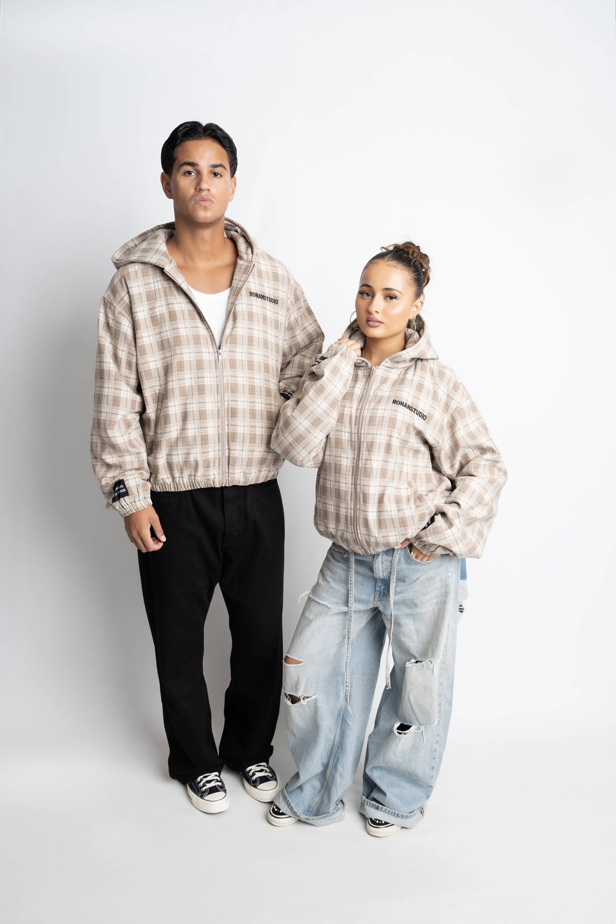 PRE-ORDER PLAID HOODIE JACKET OLIVE KHAKI