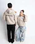 PRE-ORDER PLAID HOODIE JACKET OLIVE KHAKI