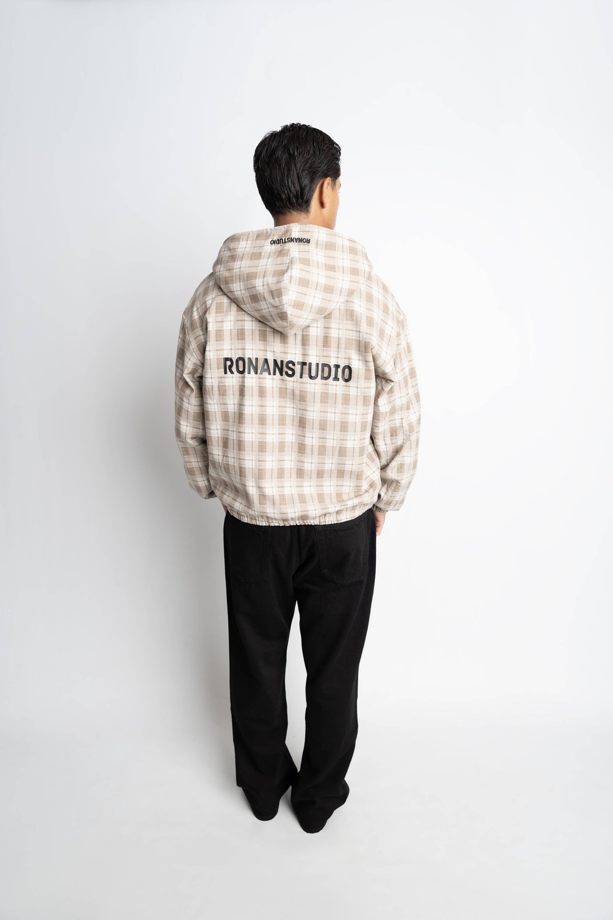PRE-ORDER PLAID HOODIE JACKET OLIVE KHAKI