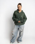 RONANSTUDIO BOUND ZIP HOODIE VINTAGE GREEN