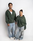 RONANSTUDIO BOUND ZIP HOODIE VINTAGE GREEN