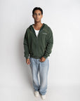 RONANSTUDIO BOUND ZIP HOODIE VINTAGE GREEN