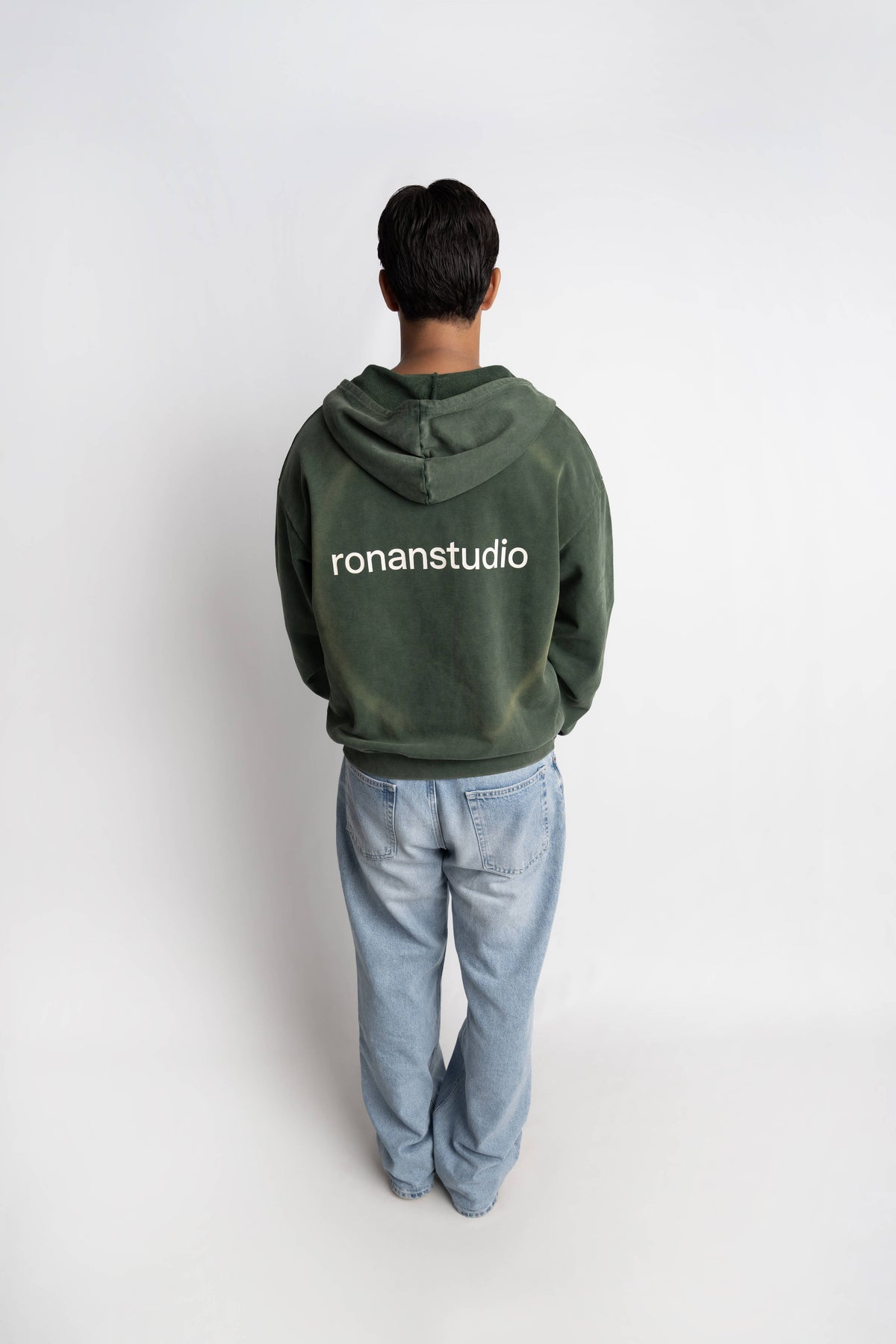 RONANSTUDIO BOUND ZIP HOODIE VINTAGE GREEN