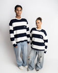 PRE-ORDER STRIPE LONGSLEEVE NAVY X WHITE