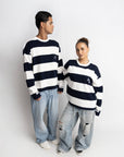 PRE-ORDER STRIPE LONGSLEEVE NAVY X WHITE