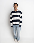 PRE-ORDER STRIPE LONGSLEEVE NAVY X WHITE