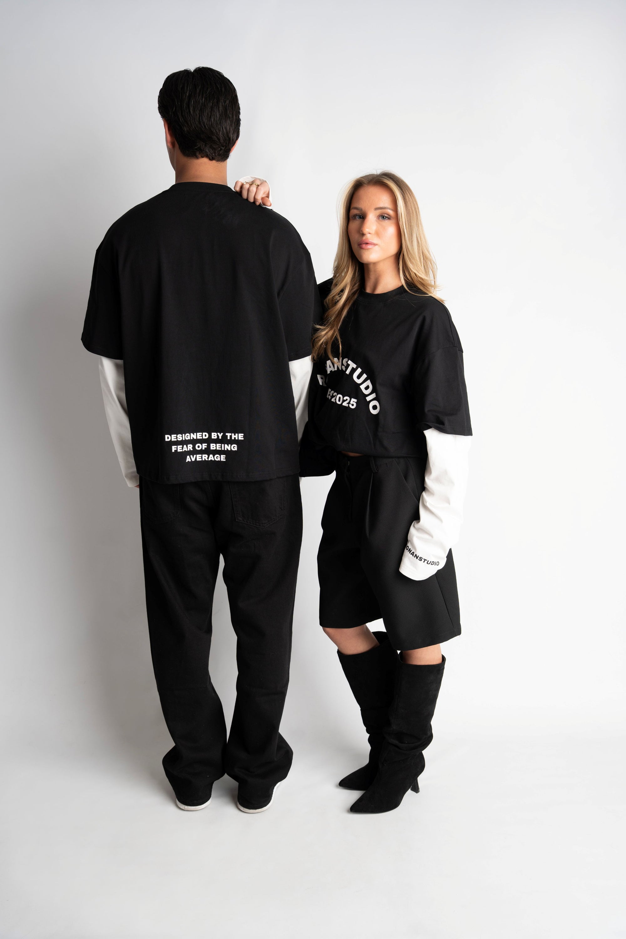 DOUBLE SLEEVE BLACK &amp; WHITE