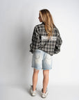 LABEL FLANNEL BLACK X GREY