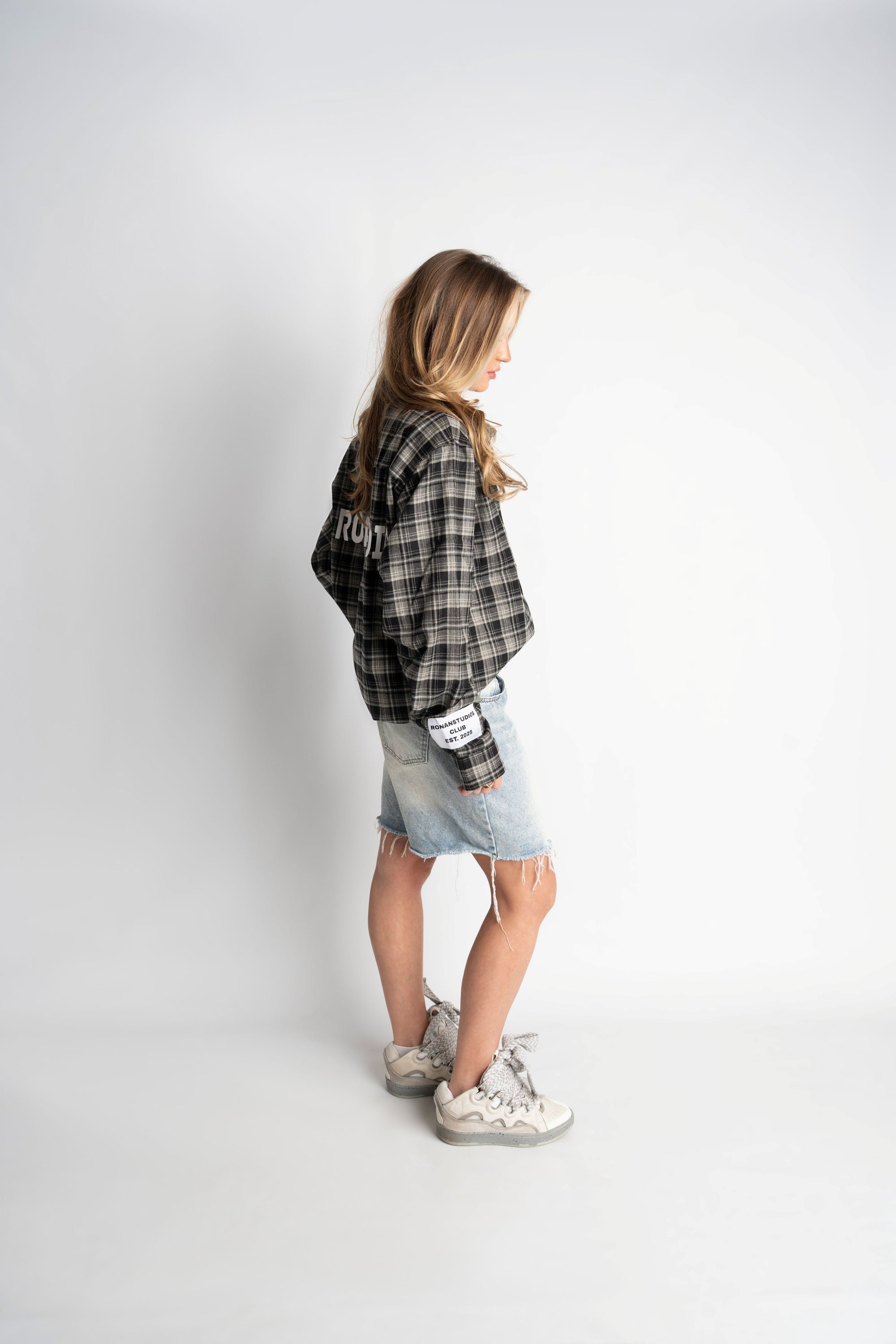 LABEL FLANNEL BLACK X GREY