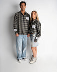 LABEL FLANNEL BLACK X GREY