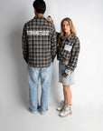 LABEL FLANNEL BLACK X GREY